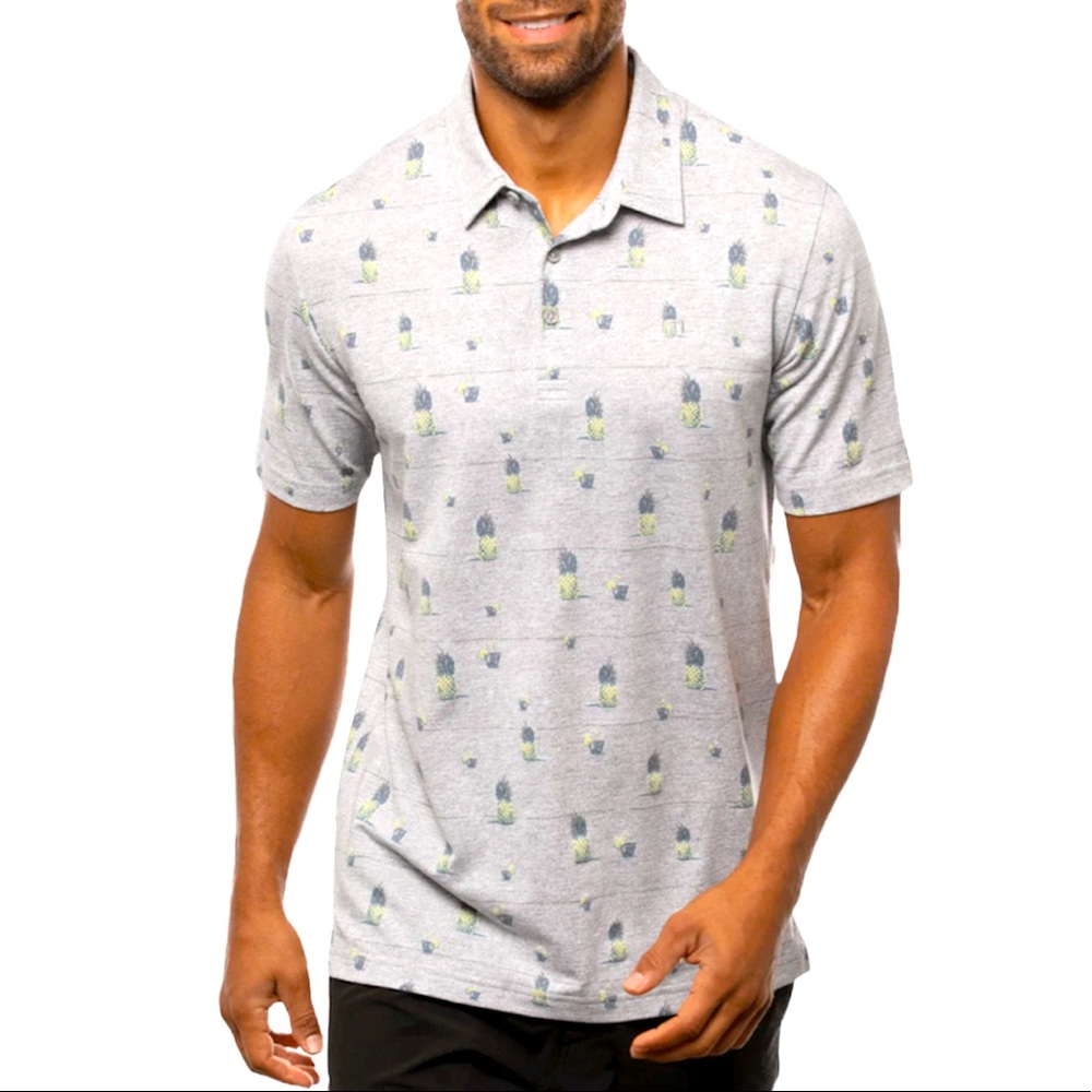 Travis Mathew Men’s XL Havana Nights Casual Short Sleeve Golf Polo shirt Soft
